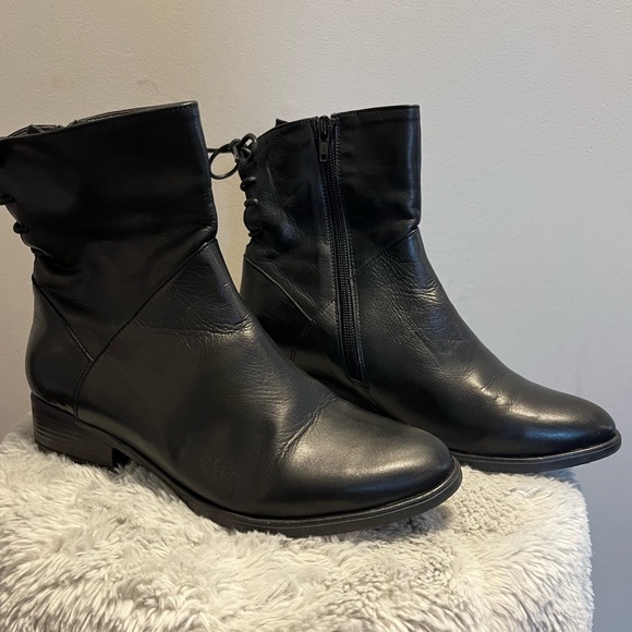 Black Leather Booties - Picture 2 of 7